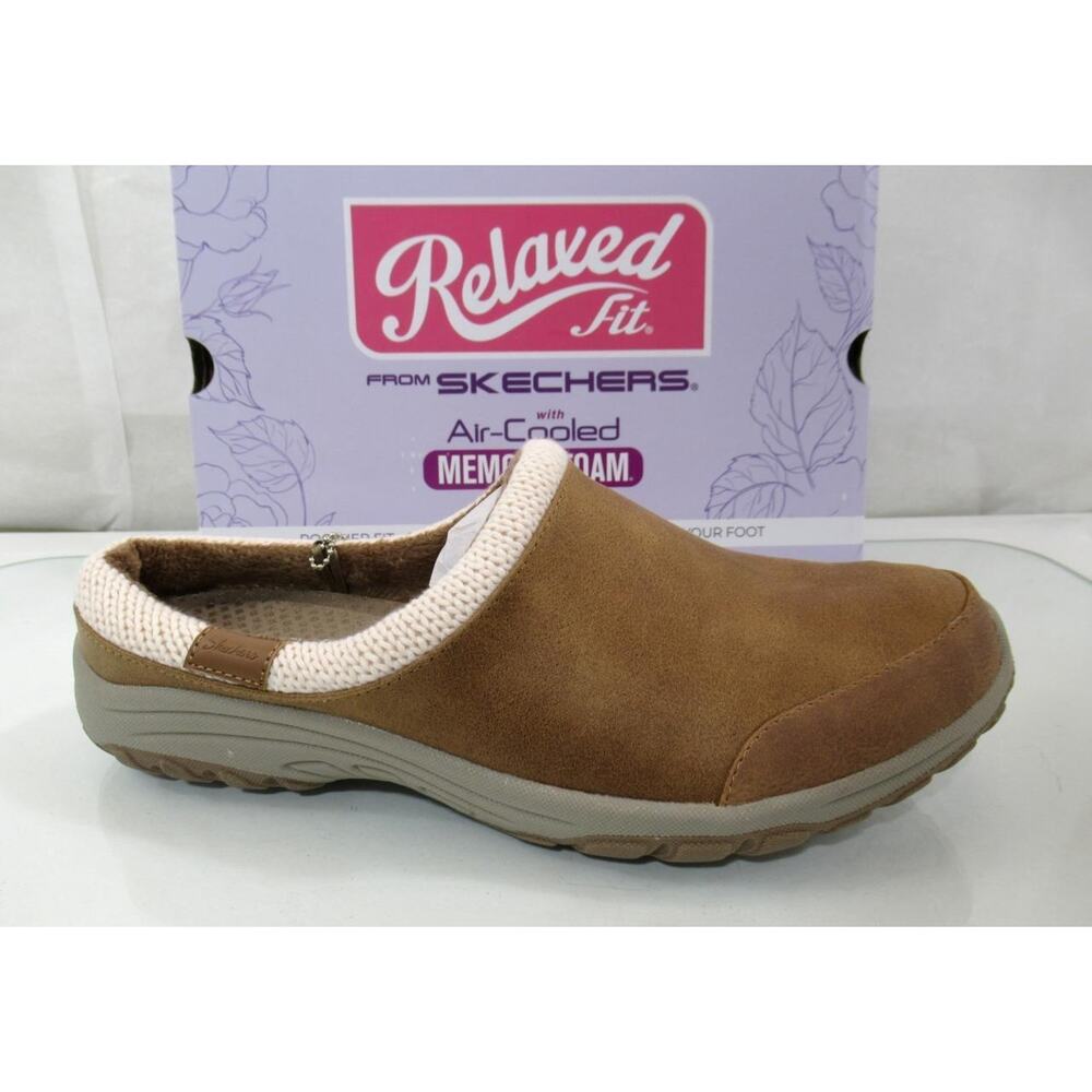 Women's Skechers Reggae Fest 2.0 Decent Clog Memory Foam Chestnut Size 9
